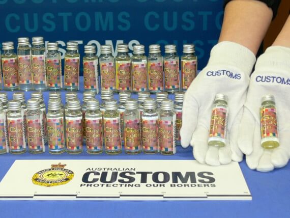 Deca Durabolin disguised as "Gay Lube Oil". Picture courtesy Australian Customs and Border Protection Service.