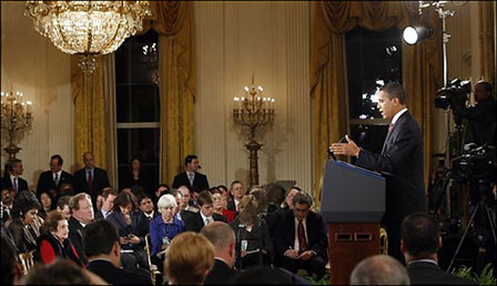 President Barrack Obama's first press conference