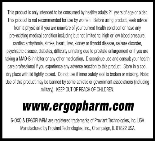 Ergopharm 6-OXO Extreme warning to athletes who are drug tested