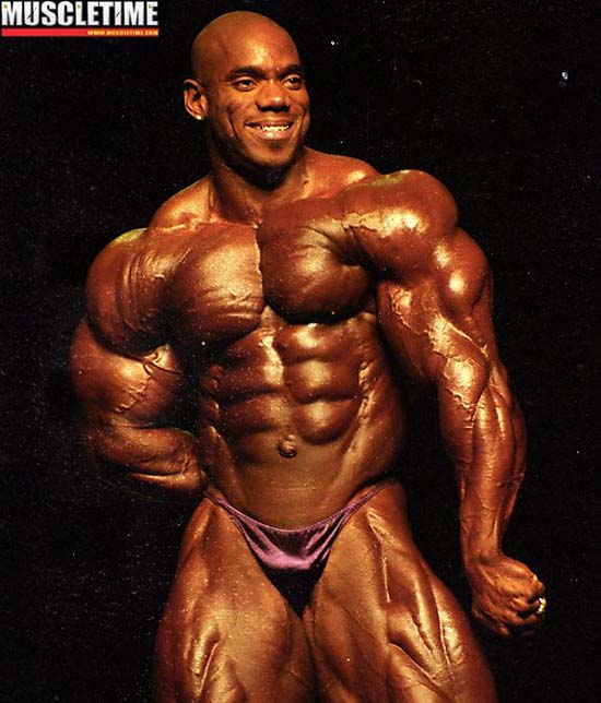 IFBB pro bodybuilder Flex Wheeler at 1999 Mr. Olympia.