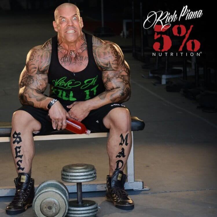 Rich Piana: ‘Self-made’ monster, as his shin tattoos declare.